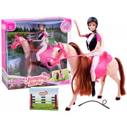 Lalka Anlily Dżokejka z koniem chodzący koń