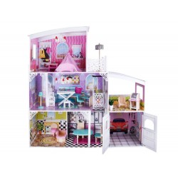 Wielki Domek dla lalek z garażem meble ZLA0048